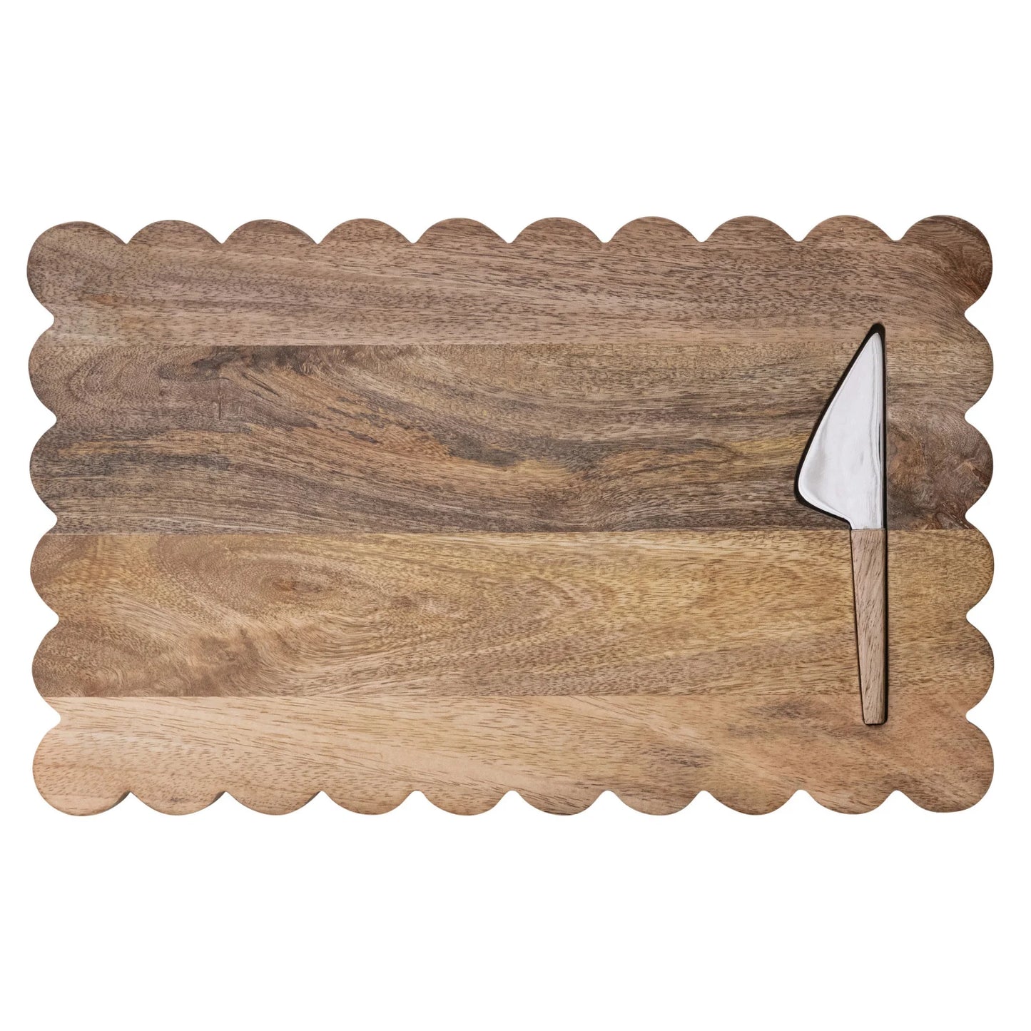 Scalloped Cheese/Serving Board w/Knife