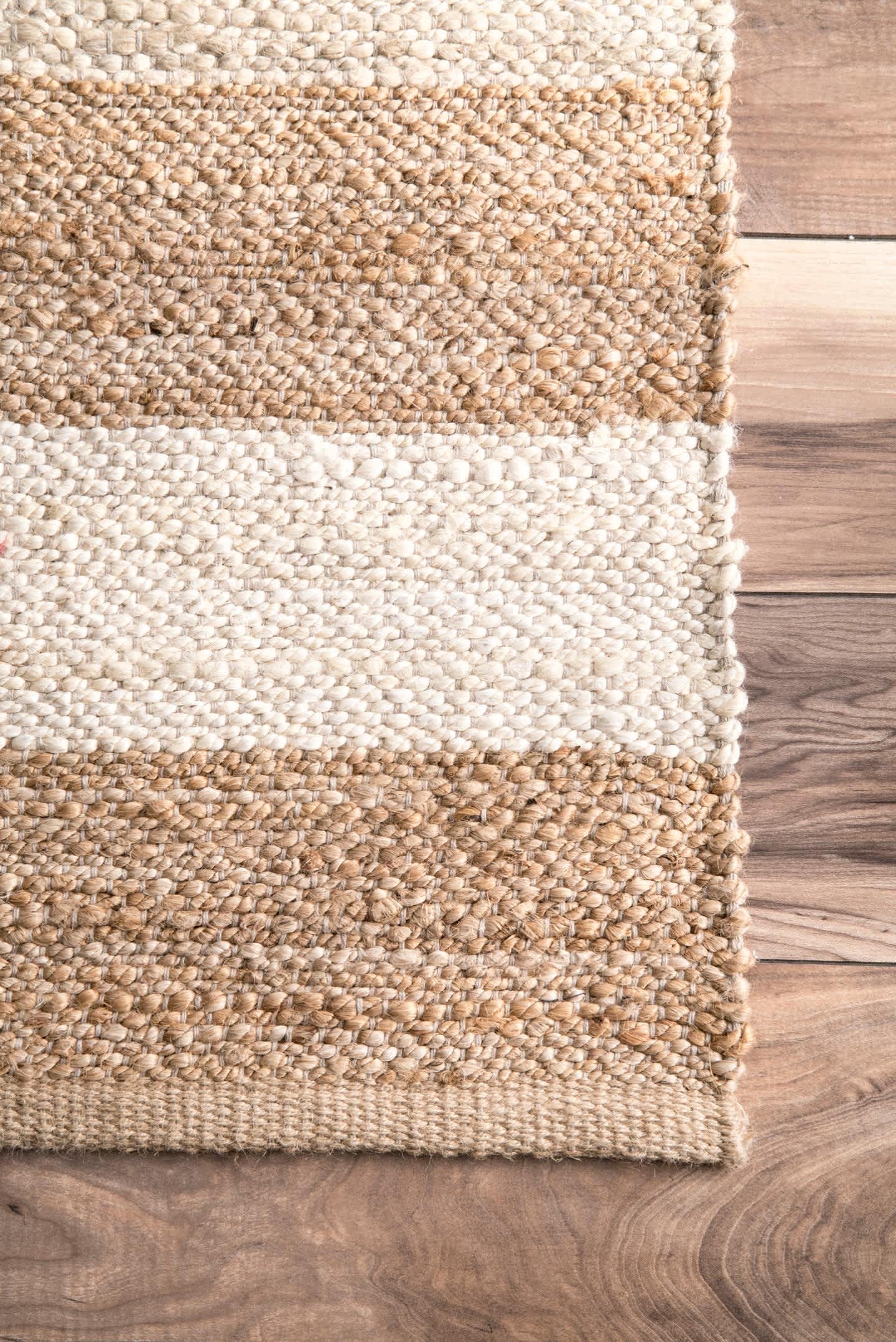 Flat weave Alisia Stripe Jute Area Rug - 4’x6’ - Preorder