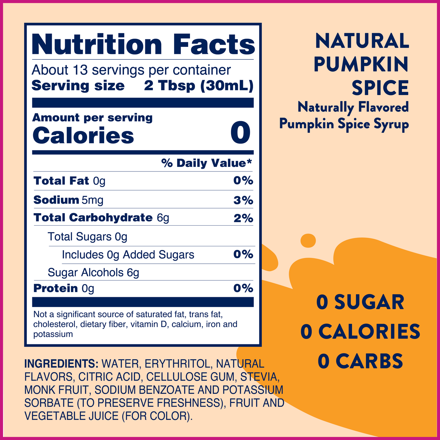 Pumpkin Spice Skinny Syrup