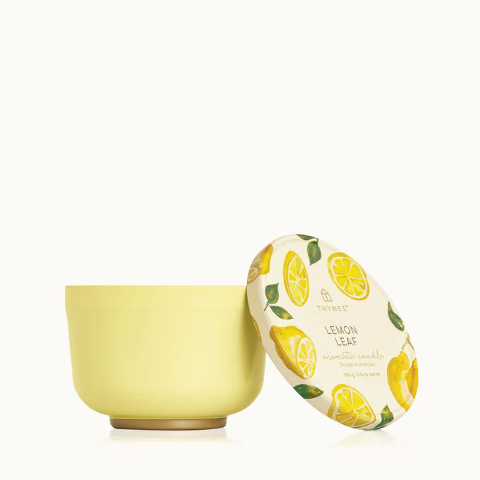 Thymes Lemon Leaf Poured Tin Candle