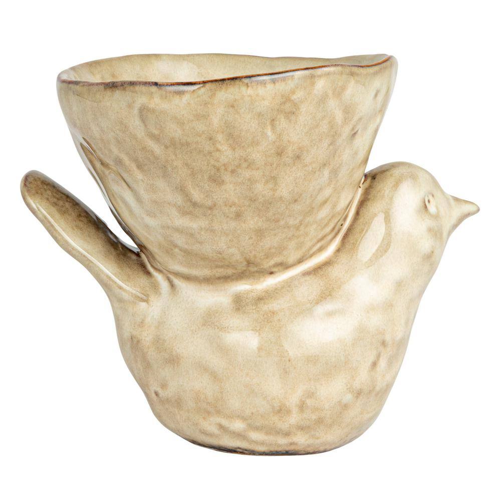 Stoneware Bird w/Bowl