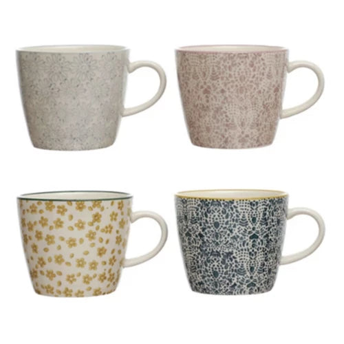 Hand-Stamped Stoneware Mug