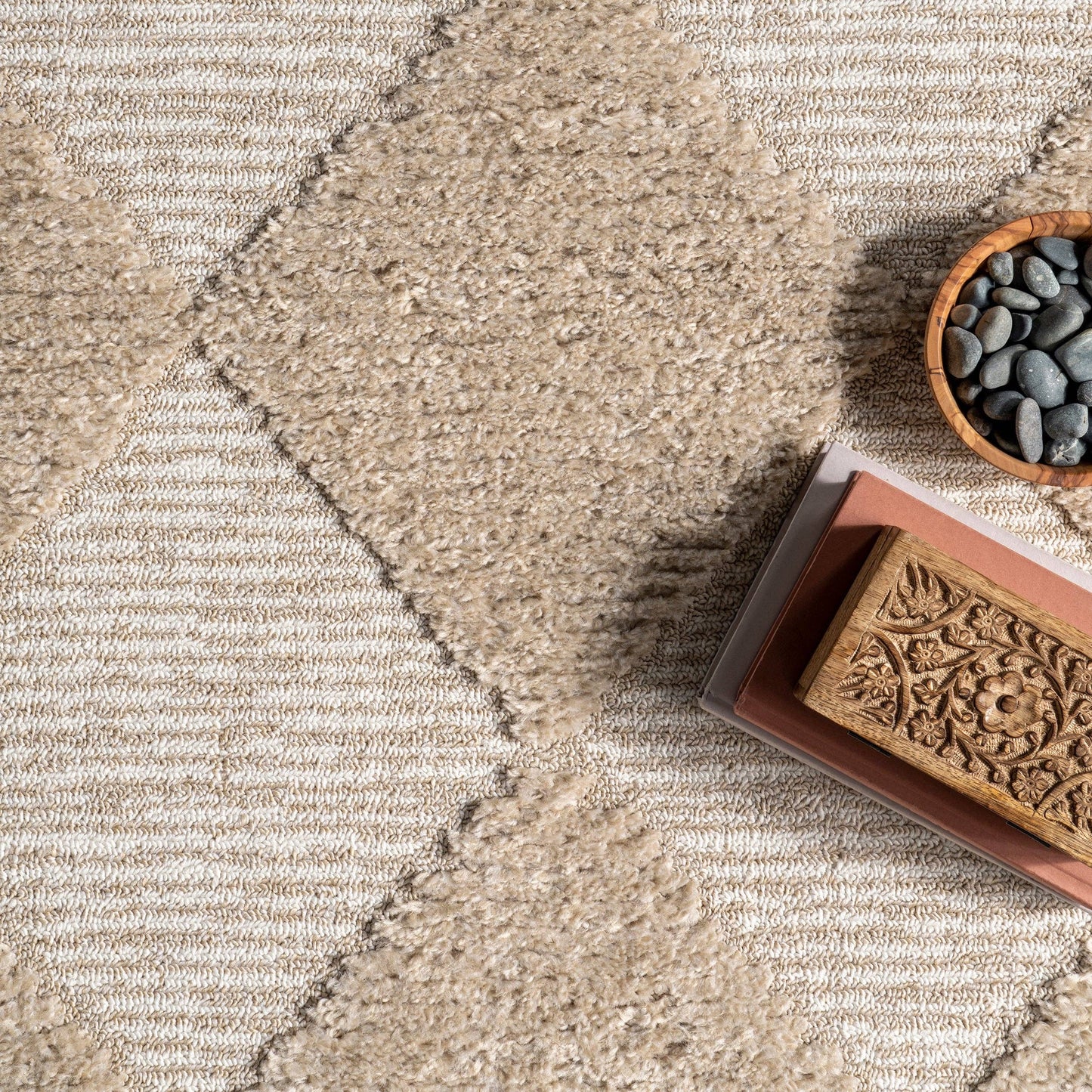 Marissa High/Low Diamond Tassel Area Rug - preorder