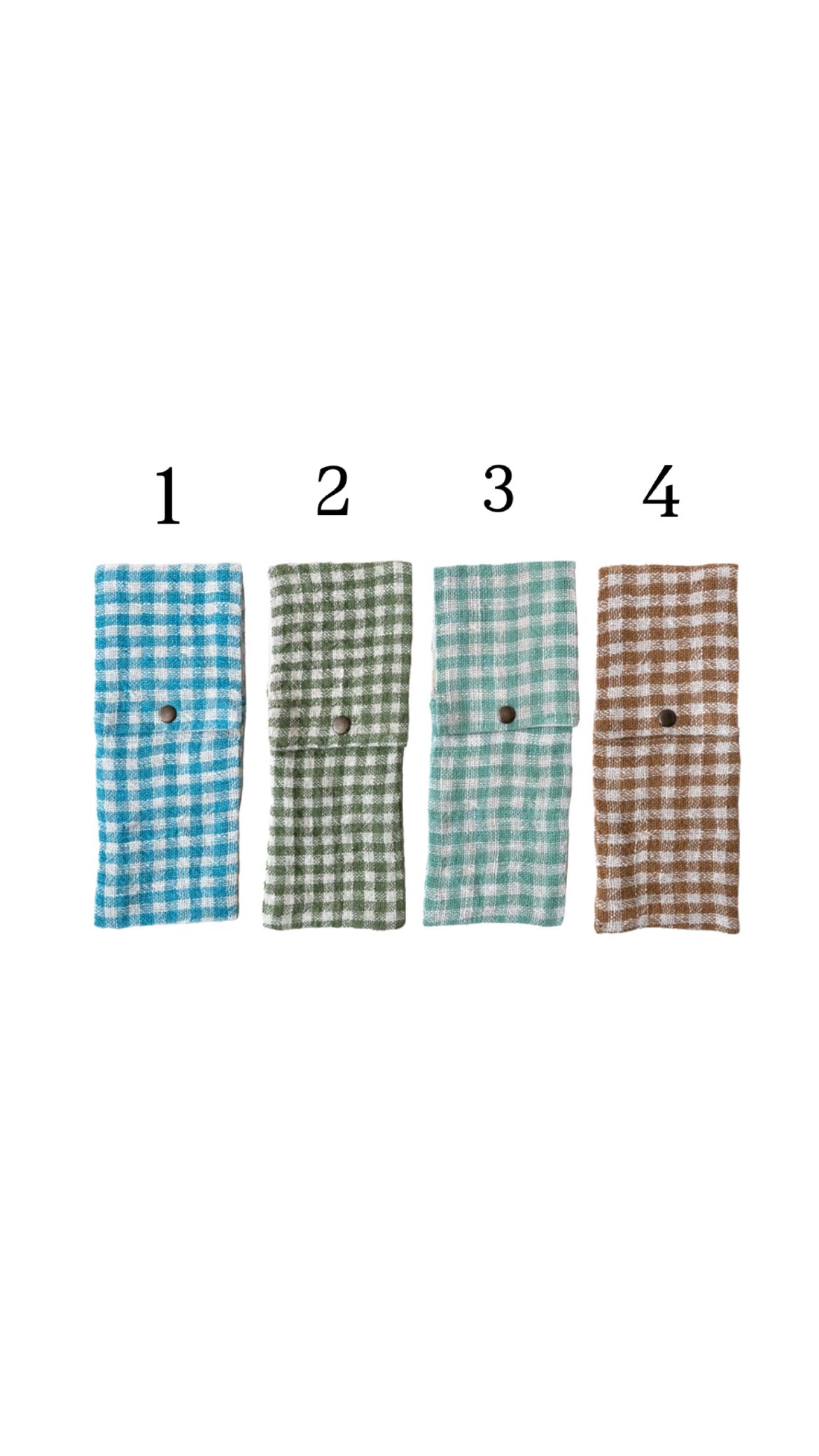 Woven Linen & Cotton Cutlery Sleeve w/Snap Closure