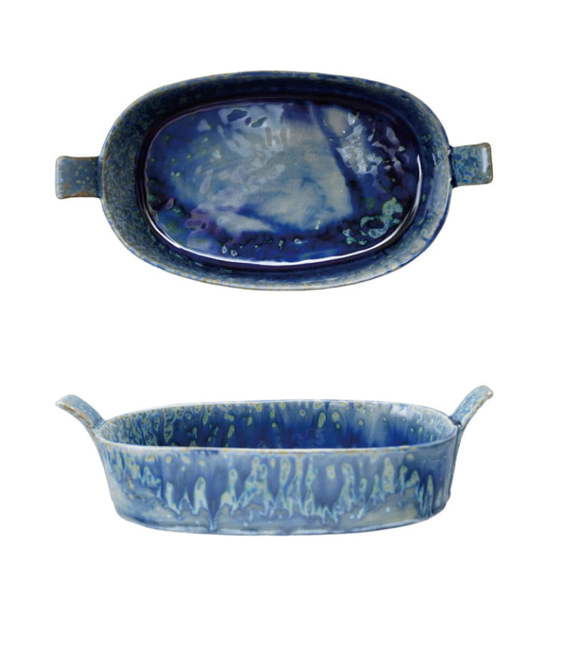 2 Cup Blue Stoneware Baker