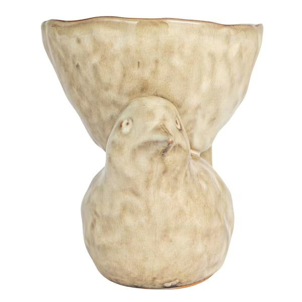 Stoneware Bird w/Bowl