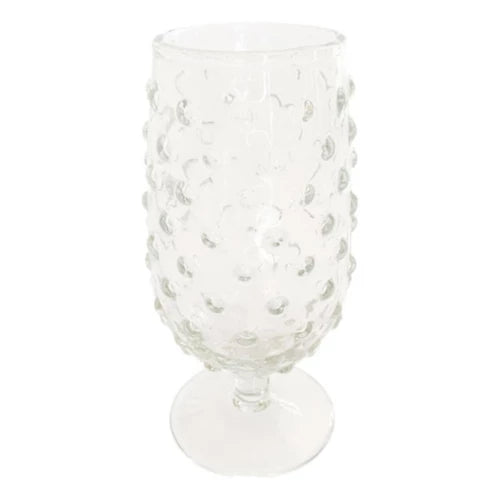 Glass Hobnail Stemmed Drinking Glass