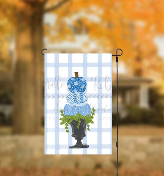 Garden Flag Blue Pumpkins