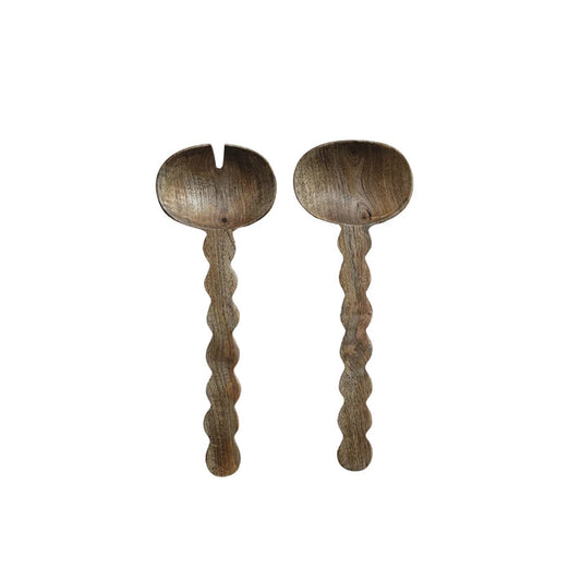 Salad Servers w/Scalloped Handle - 2 pc