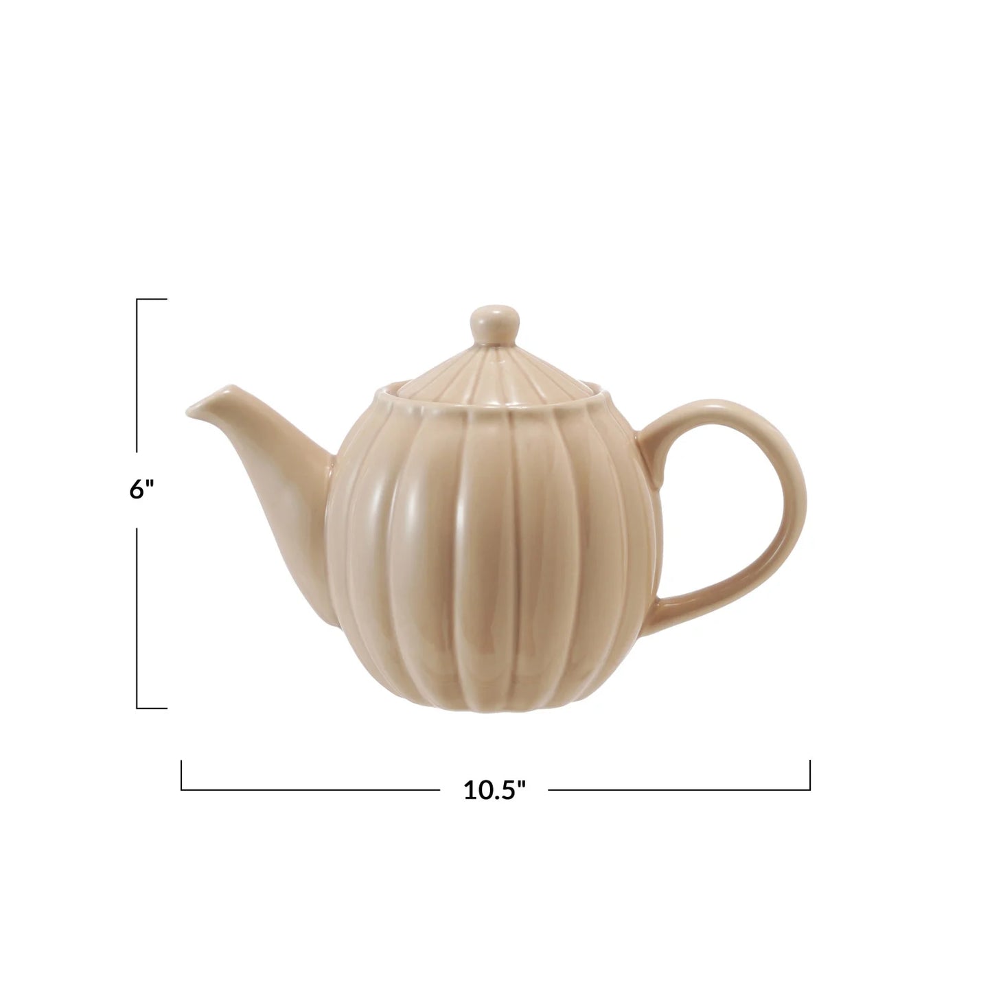 Cream Stoneware Teapot - 34oz