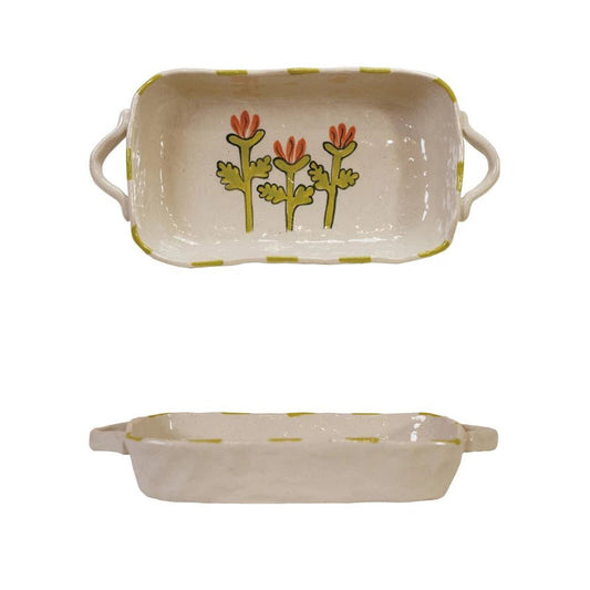 Floral Stoneware Baker