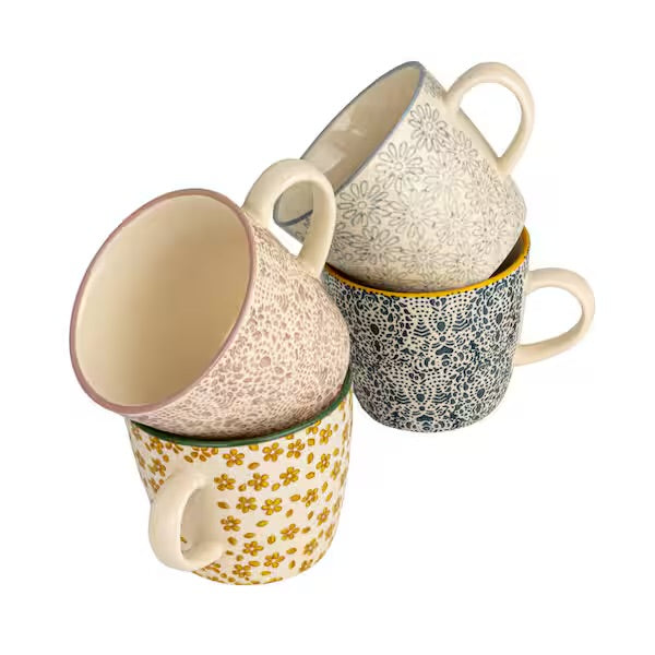 Hand-Stamped Stoneware Mug