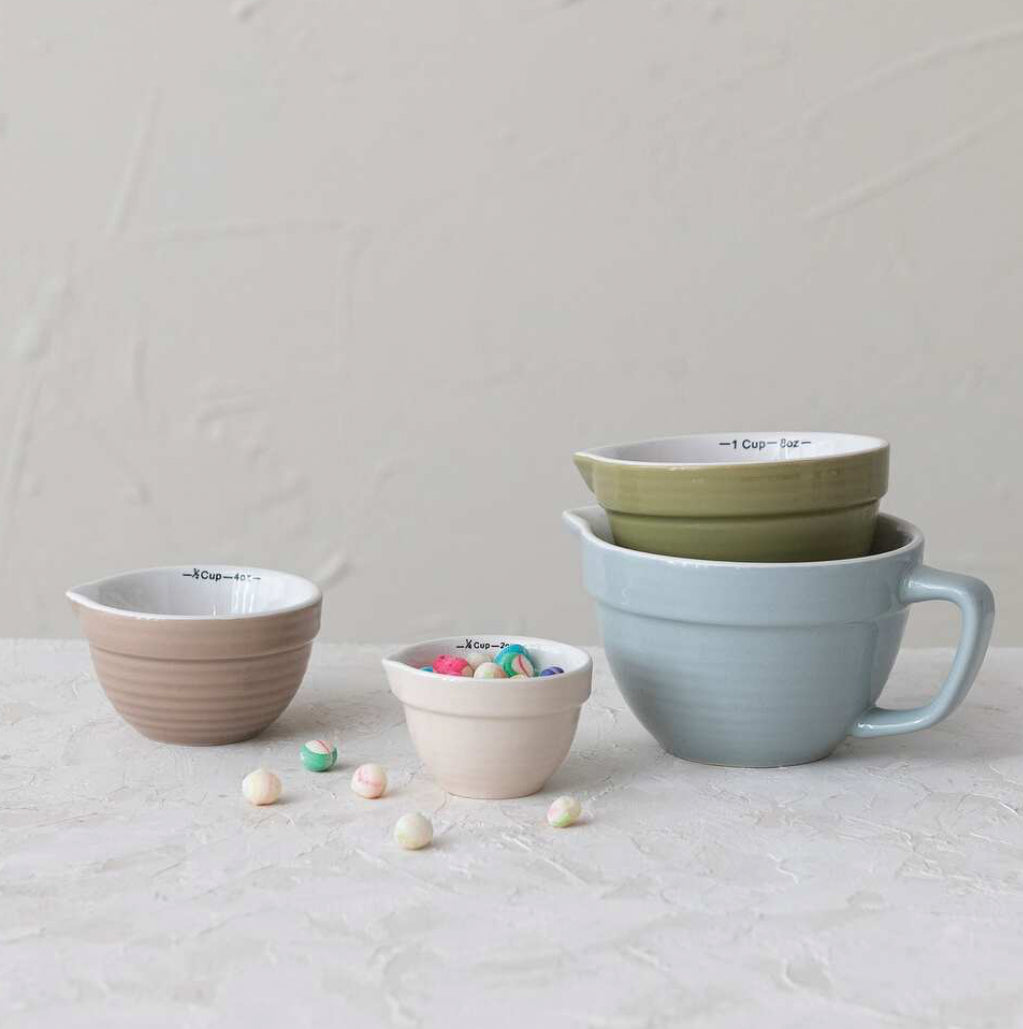 Stoneware Batter Bowls Measuring Cups