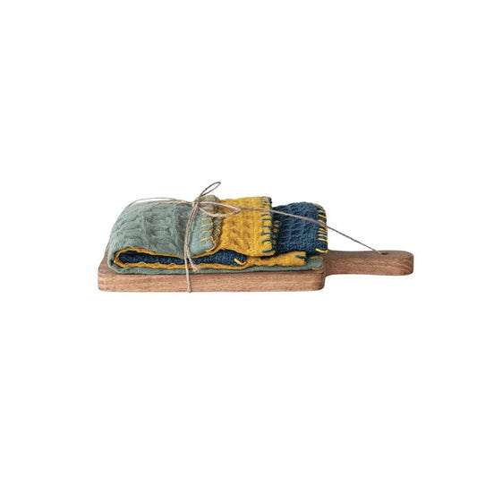 Waffle Weave Dish Cloth w/Board