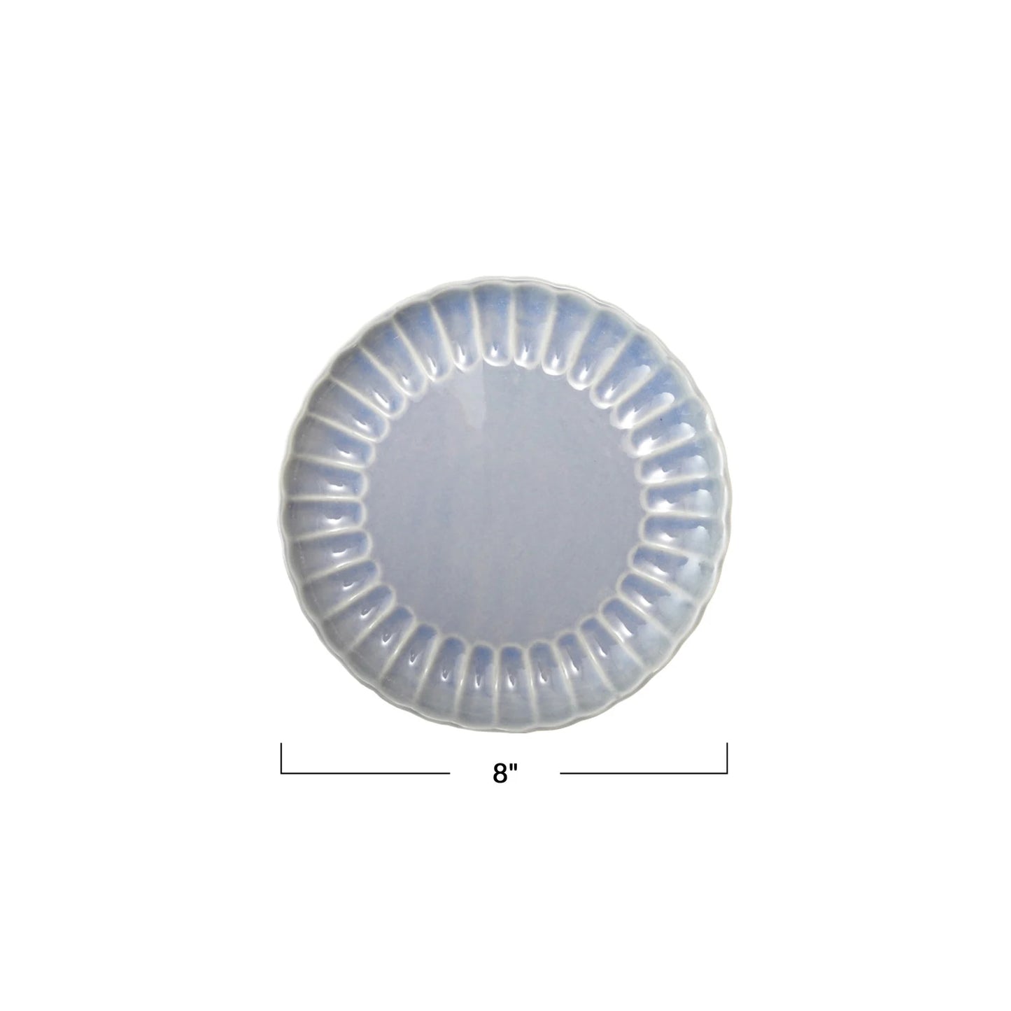 8” Light Blue Fluted Small Plates