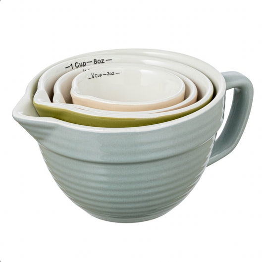 Stoneware Batter Bowls Measuring Cups