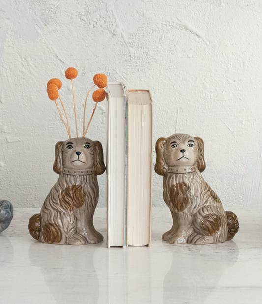 Hand-Painted Vintage Dog Vases