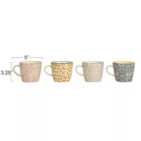 Hand-Stamped Stoneware Mug