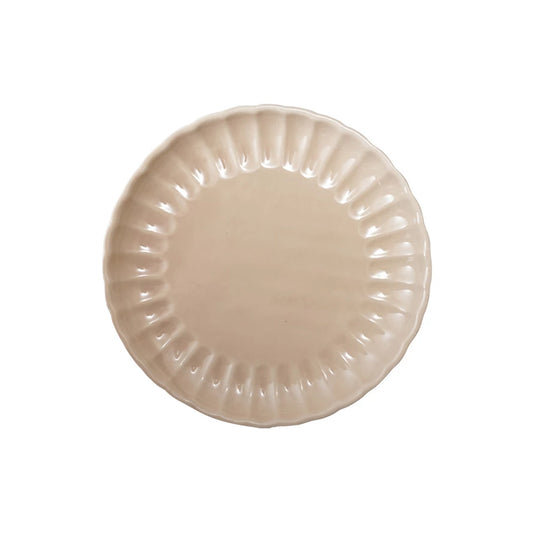 10” Cream Stoneware Fluted Plates
