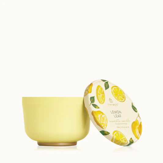 Thymes Lemon Leaf Poured Tin Candle