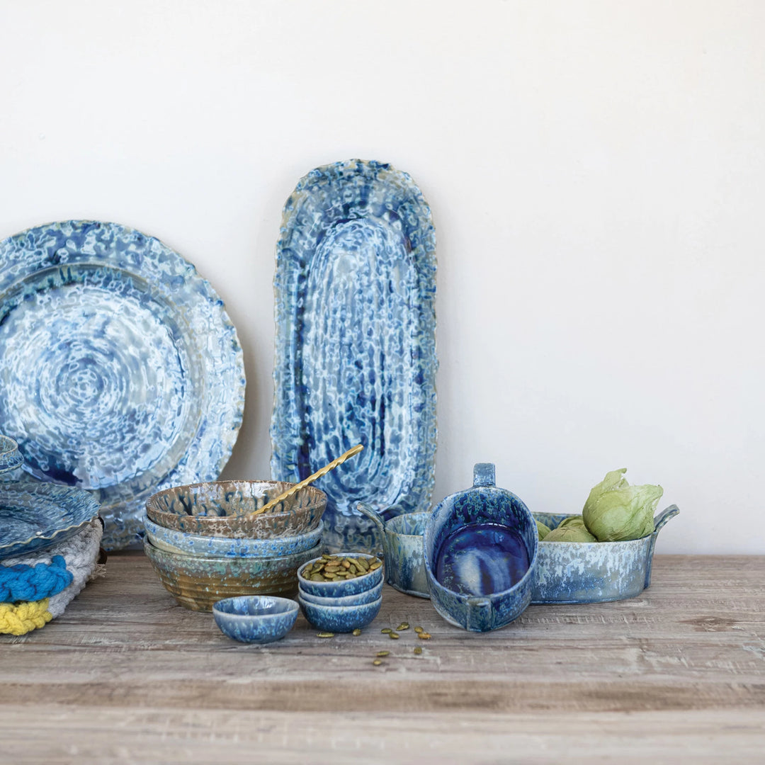 Dark Blue Stoneware Platter