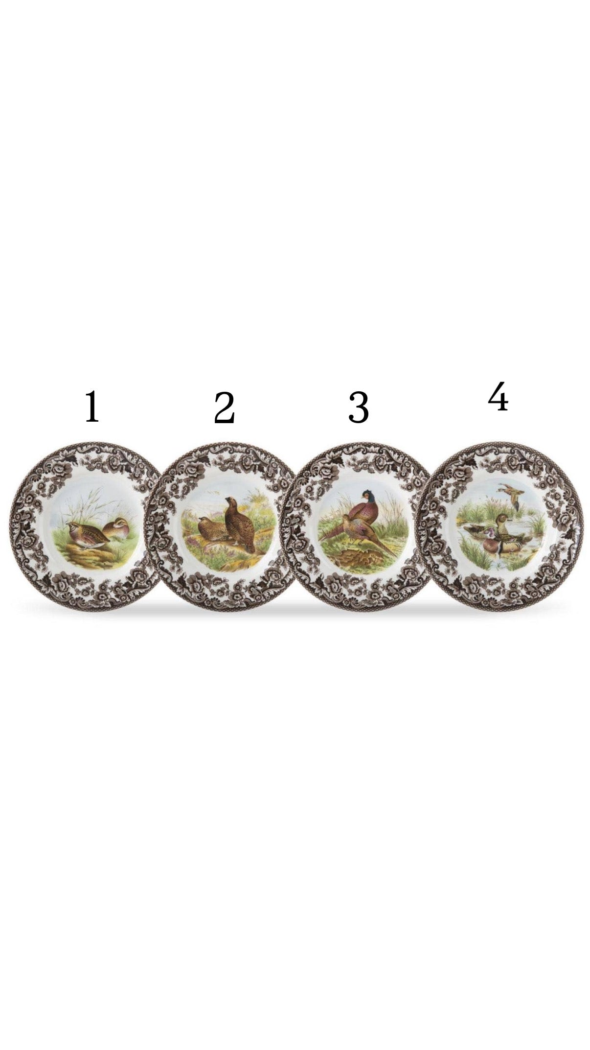 Spode Woodland Canapé Plates (Birds