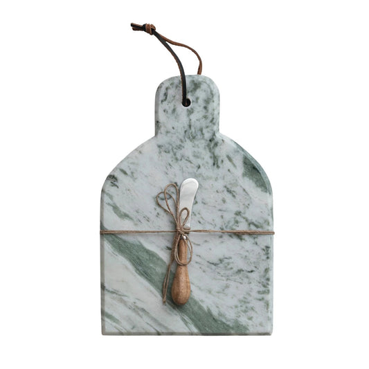 Marble Cheese/Cutting Board w/Canape Knife