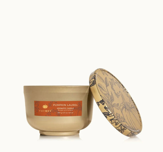 Thymes Pumpkin Laurel Tin Candles