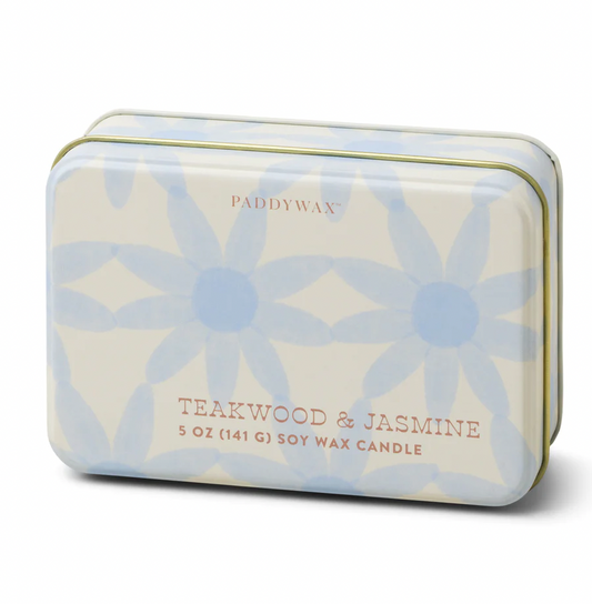 Teakwood & Jasmine Tin Candles