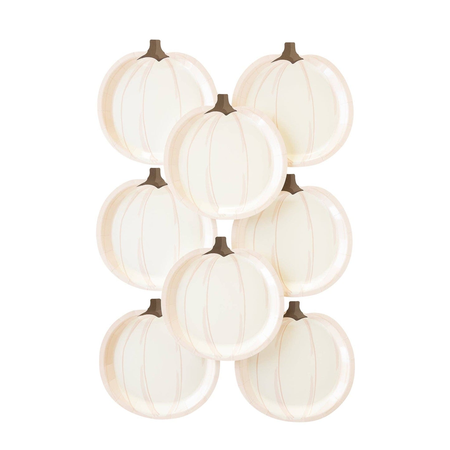 White Pumpkin Shaped Paper Plate