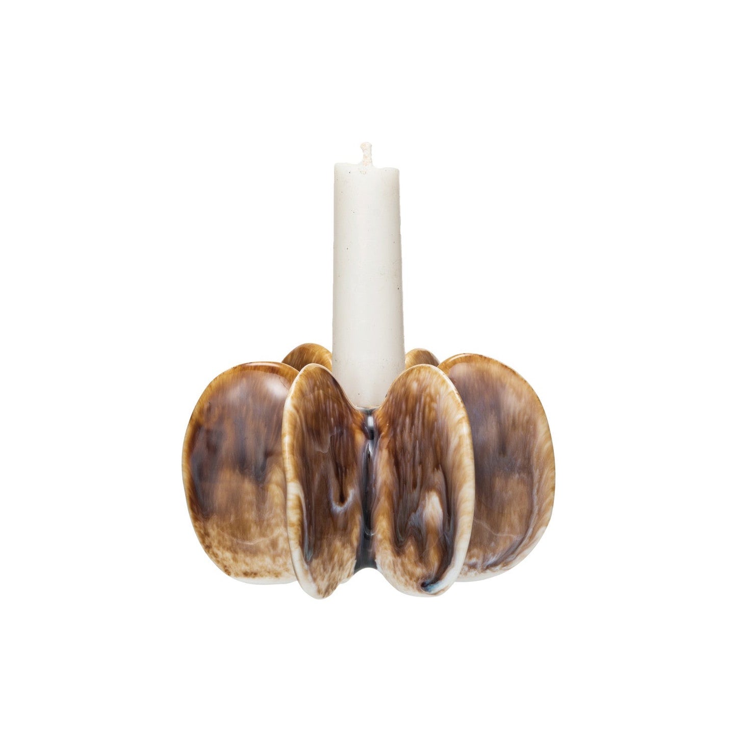 Stoneware Pleated Taper Holder