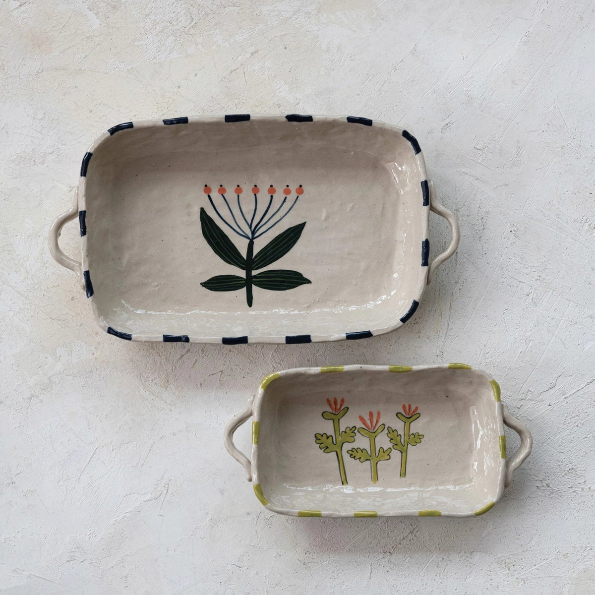 Floral Stoneware Baker