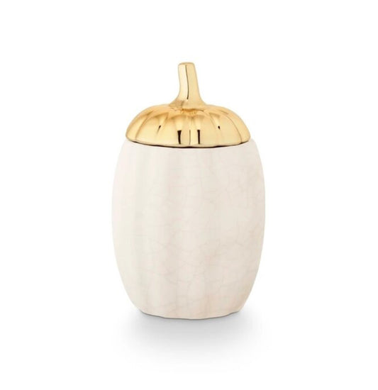 Pumpkin Sugar Maple Leaf Ceramic Pumpkin Candle