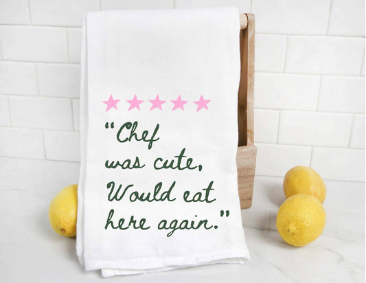 Chef Was Cute Hand Towel